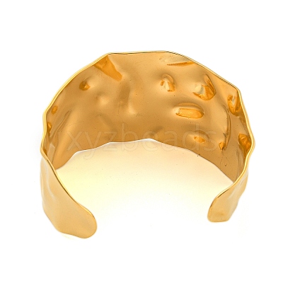 Ion Plating(IP) 304 Stainless Steel Textured Wide Open Cuff Bangles BJEW-S151-01G-01-1