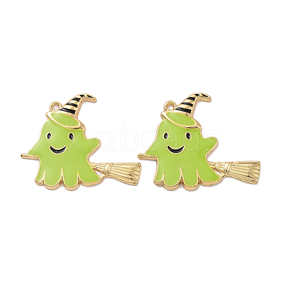 Halloween Theme Rack Plating Alloy Enamel Pendants PALLOY-O109-49LG-1
