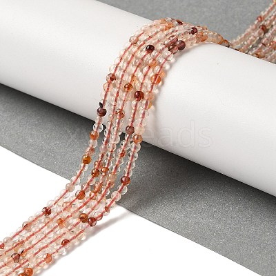 Natural Red Hematoid Quartz/Ferruginous Quartz Beads Strands G-B090-A10-02-1