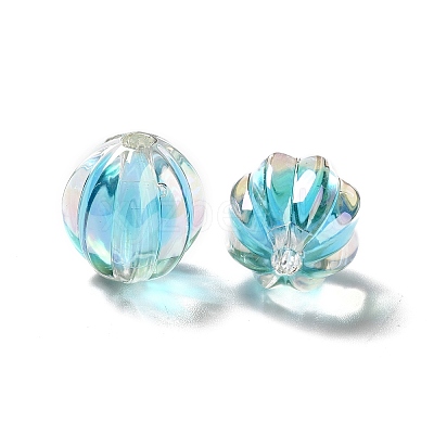 Two Tone UV Plating Rainbow Iridescent Acrylic Beads X-TACR-D010-05-1