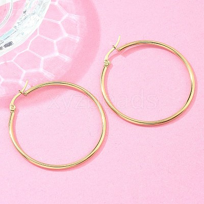 Ion Plating(IP) 304 Stainless Steel Hoop Earrings LS-EJEW-N0016-11G-G-1
