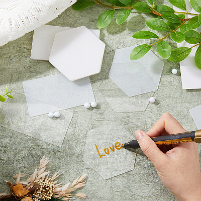 120Pcs 2 Style Transparent Acrylic Blank Place Cards AJEW-DC0001-28-1