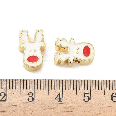 Christmas Brass Enamel Beads KK-I474-G14-1