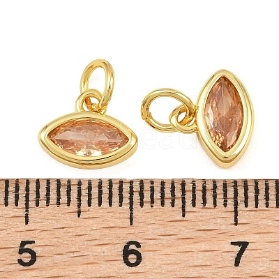 Brass Pave Cubic Zirconia Charms CU-CBA3D67-11G-06-1