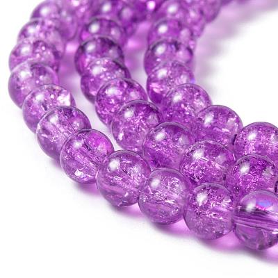 20 Colors Spray Painted Crackle Glass Beads Strands CCG-X0012-01-6mm-1