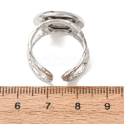 Hammered 304 Stainless Steel Cuff Ring Components SA-CBAC0DF-02E-P-1