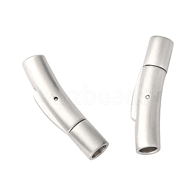 Tarnish Resistant Column 304 Stainless Steel Matte Bayonet Necklace Clasps LS-STAS-I013-4mm-A-1