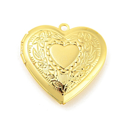 Rack Plating Brass Locket Pendants KK-M263-02A-G-1