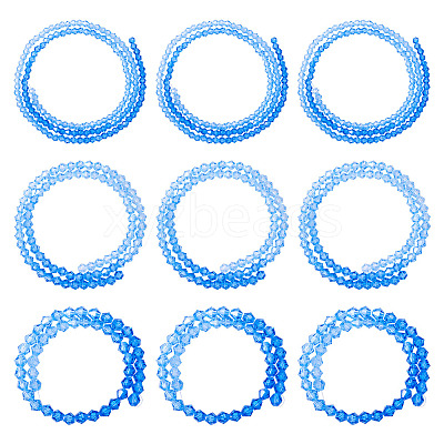 12 Strands 3 Styles Gradient Color Baking Paint Glass Bead Strands DGLA-TA0001-21A-1