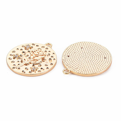 Brass Micro Pave Clear Cubic Zirconia Pendants LS-KK-S364-170-1