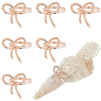 Bowknot Iron Napkin Rings DIY-WH20007-680RG-1