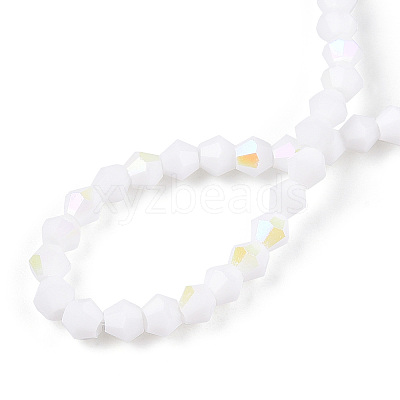Opaque Solid Color Electroplate Glass Beads Strands EGLA-A039-P2mm-L15-1