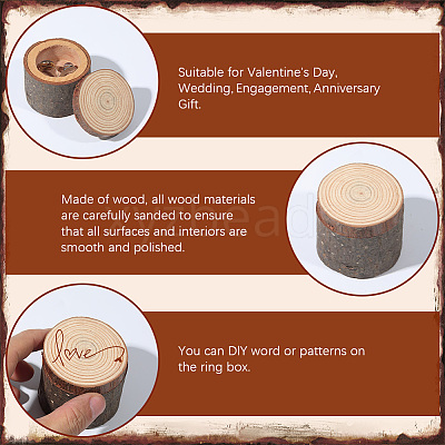 1Pc Wooden Ring Boxes with Lid DJEW-SP0001-10-1