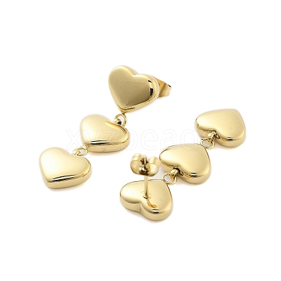 304 Stainless Steel Stud Earrings EJEW-S226-10G-01-1