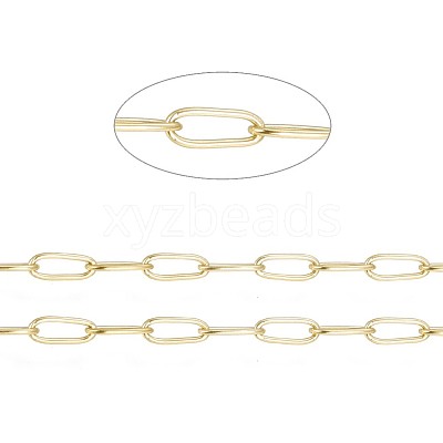3.28 Feet Ion Plating(IP) 304 Stainless Steel Paperclip Chains X-CHS-F010-01B-G-1