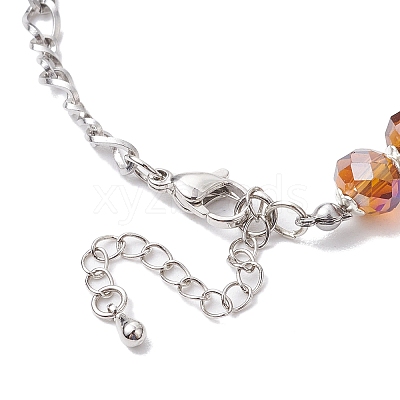 Faceted Rondelle Glass Link Bracelets AJEW-JB01220-1
