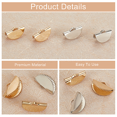 200Pcs 2 Colors Iron Ribbon Ends IFIN-OC0001-06-1