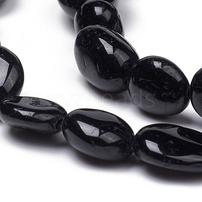 Natural Black Tourmaline Beads Strands X-G-L493-51-1