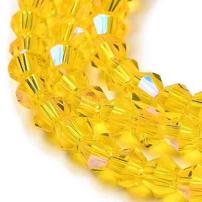Transparent Electroplate Glass Beads Strands EGLA-A039-T4mm-L22-1