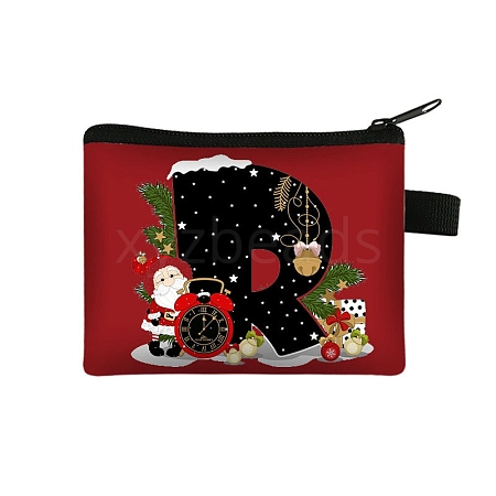 Christmat Letter Printed Polyester Wallets with Zipper PW-WGB27ED-26-1