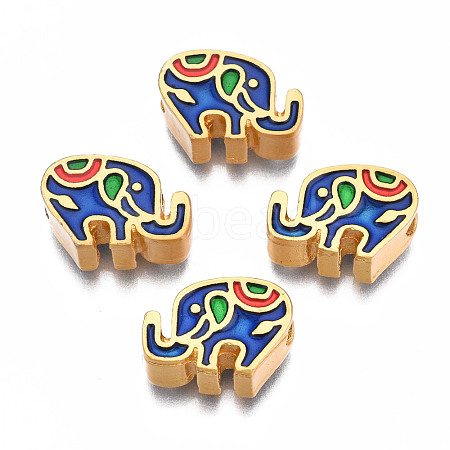 Rack Plating Alloy Enamel Beads ENAM-N056-027-B01-1