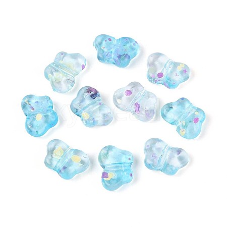 Spray Painted Transparent Acrylic Beads OACR-N149-01C-1