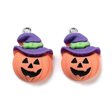 Halloween Theme Opaque Resin Pendants RESI-N039-92-1