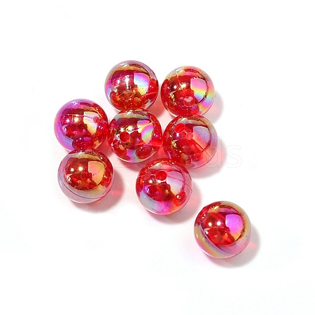 Iridescent Plating Acrylic Beads OACR-WH20001-01C-1