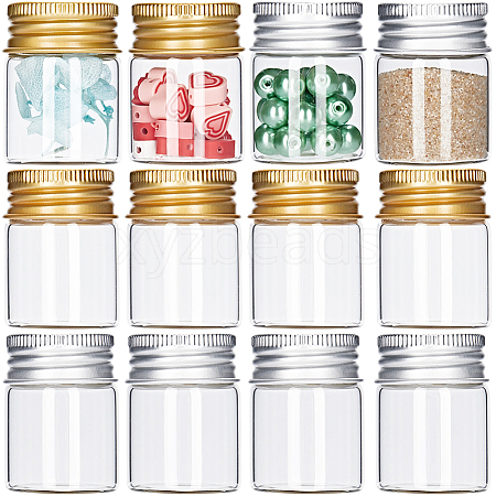 SUNNYCLUE 32Pcs 2 Colors Clear Glass Bottles Bead Containers CON-SC0001-07A-1