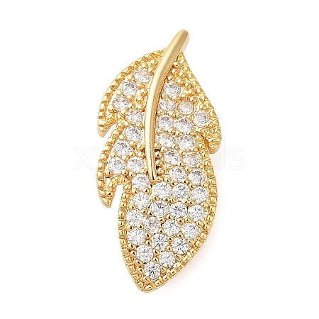 Brass Micro Pave Clear Cubic Zirconia Fold Over Clasps KK-G505-18G-1