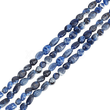 GOMAKERER 2 Strands Natural Sodalite Nuggets Beads Strands G-GO0001-43-1