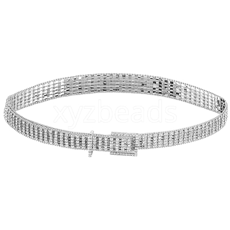 Alloy Full Crystal Rhinestone 5-Row Chain Belts AJEW-WH20019-49P-1