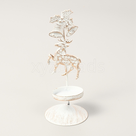 Iron Candle Holder for Christmas AJEW-B008-05-1