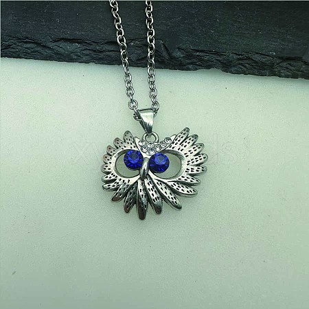 Cute Creative Owl Alloy Pendant Necklace from Europe and America FF8740-1-1