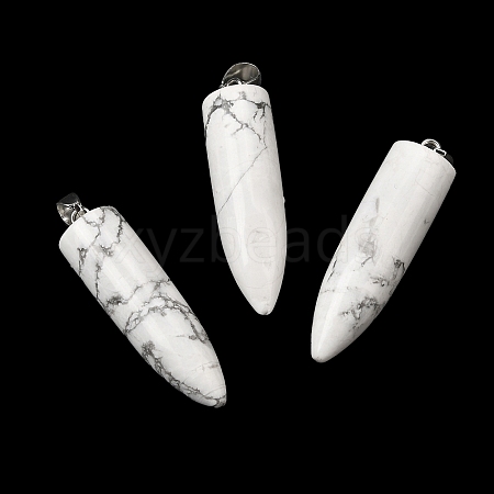 Natural Howlite Pointed Pendants G-F820-12A-1