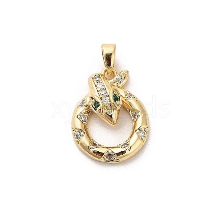 Brass Micro Pave Cubic Zirconia Pendants KK-C108-01B-G-1