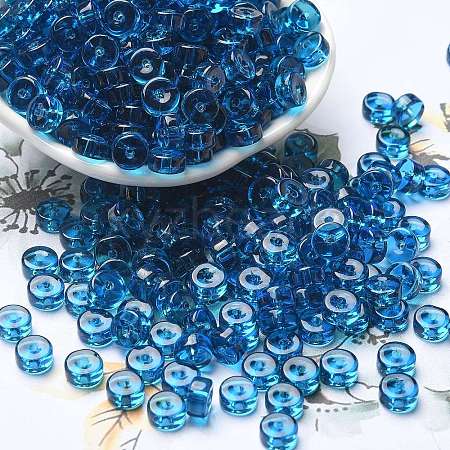 Transparent Colours Glass Seed Beads SEED-E001-T3x6mm-03-1