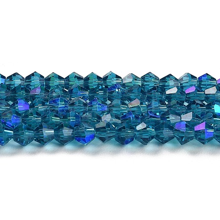 Transparent Electroplate Glass Beads Strands LS-GLAA-F029-4mm-D01-1