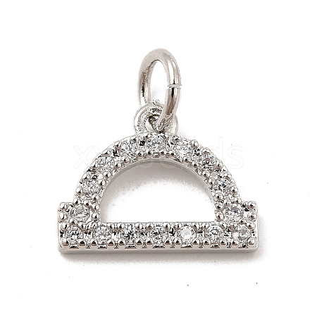 Brass Micro Pave Cubic Zirconia Charms KK-E077-02P-04-1