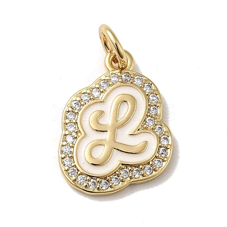 Brass Micro Pave Cubic Zirconia Pendants KK-K354-02G-L-1