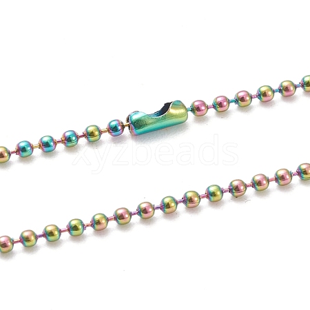 Ion Plating(IP) 304 Stainless Steel Ball Chain Necklaces NJEW-L149-B01-M-1