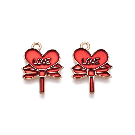 Valentine's Day Theme Alloy Enamel Pendants ENAM-T020-50A-01-1