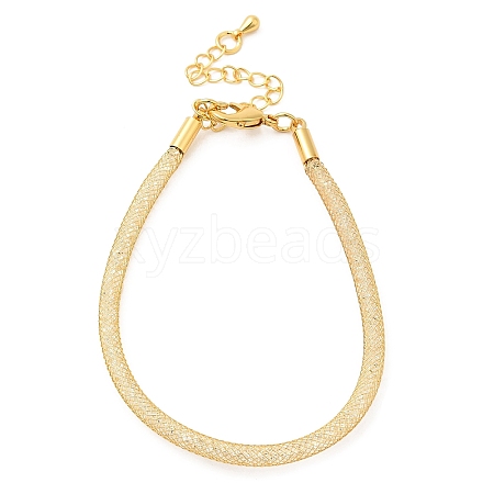 Brass Mesh Chain Bracelets for Women DIY-B066-02G-01-1