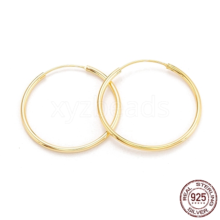 925 Sterling Silver Hoop Earrings EJEW-H110-02G-A-1