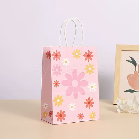 Rectangle with Sunflower Pattern Paper Gift Bags CARB-L012-01E-1