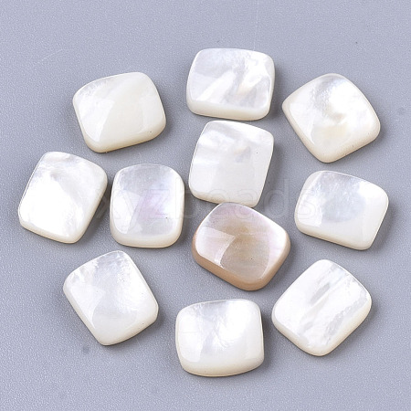 Natural White Shell Mother of Pearl Shell Cabochons SHEL-R047-15-1