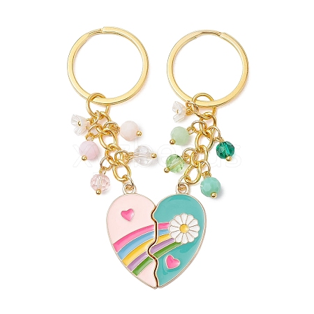 2Pcs Alloy Enamel Charm Keychains KEYC-JKC01093-1