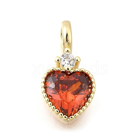 Brass Pave Cubic Zirconia Charms KK-Q097-03B-G-1