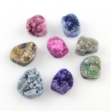 Dyed Natural Druzy Agate Beads G-R275-60-1
