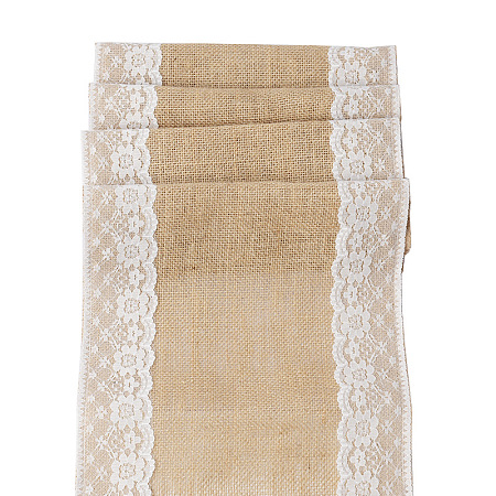 Jute Cloth & Lace Table Runners HULI-PW0002-130B-1